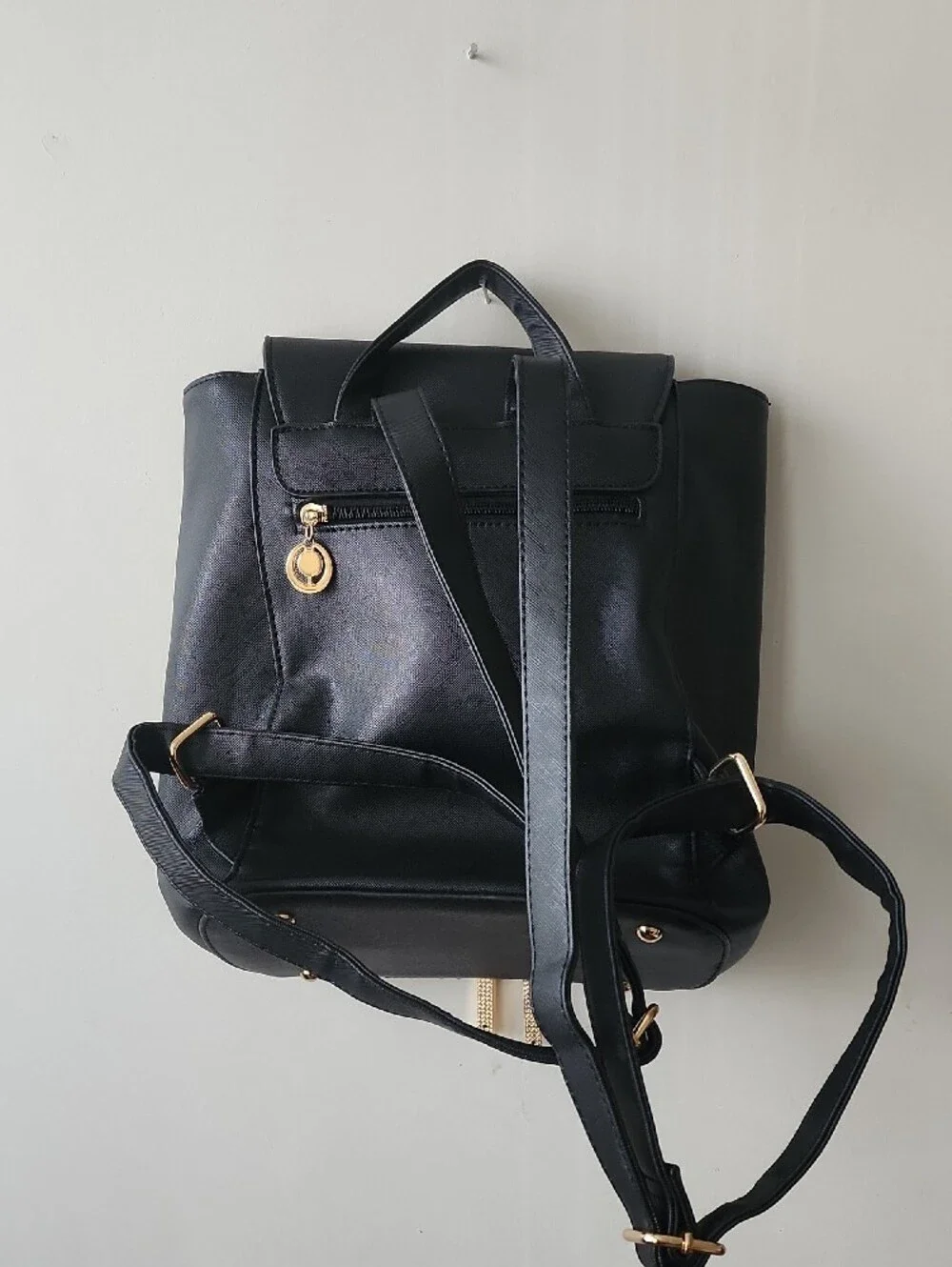 Elegant Black Women’s Backpack with Gold Hardware. Great Condition